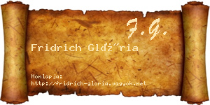 Fridrich Glória névjegykártya